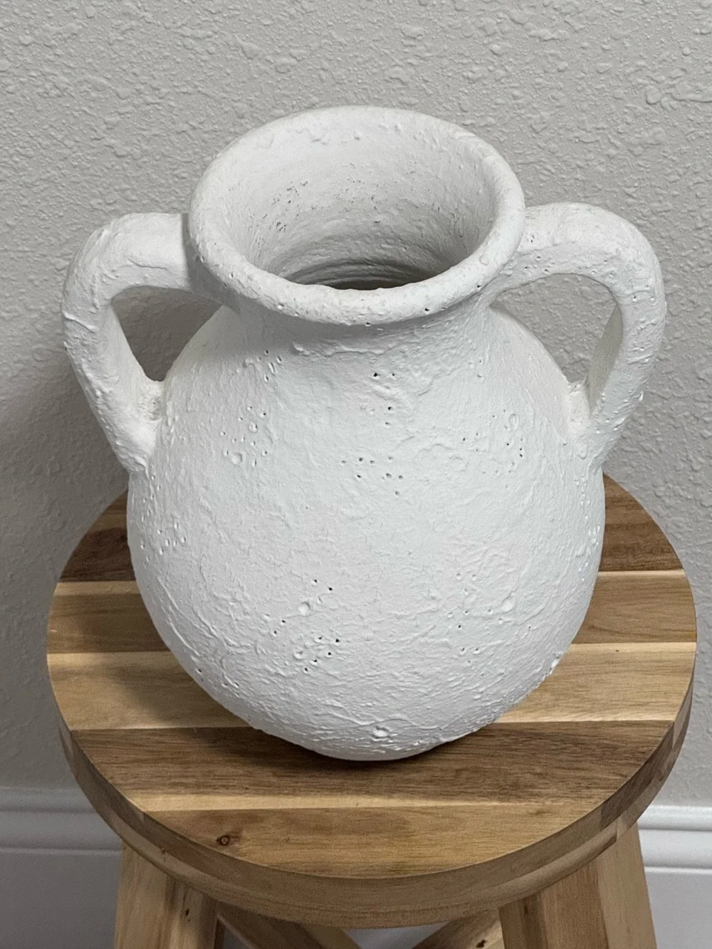 Opalhouse Designed with Jungalow White Textured Vase, Handcrafted Ceramic